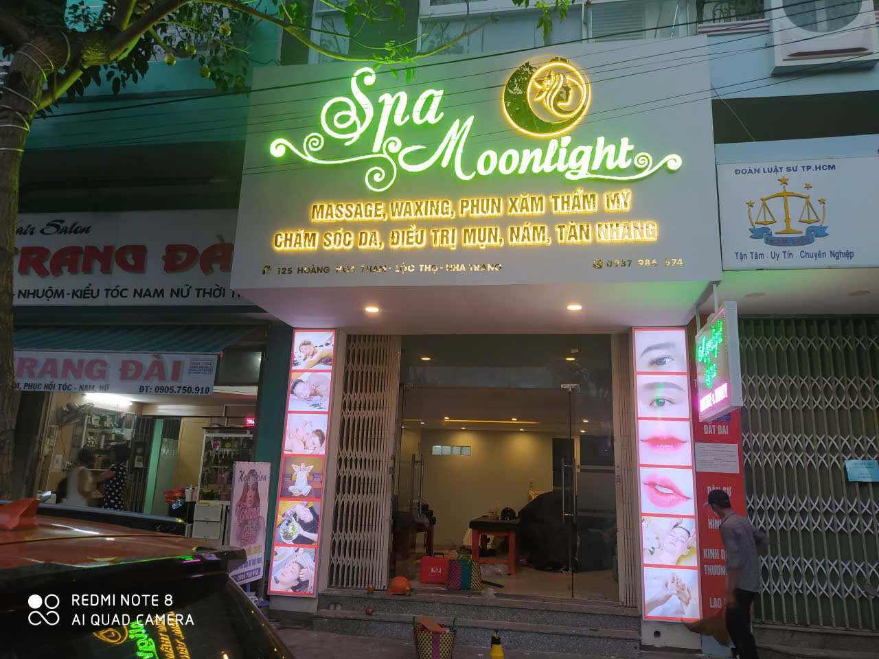 Thi công trọn gói bảng hiệu mặt tiền Spa Moonlight Hoàng Hoa Thám Nha Trang