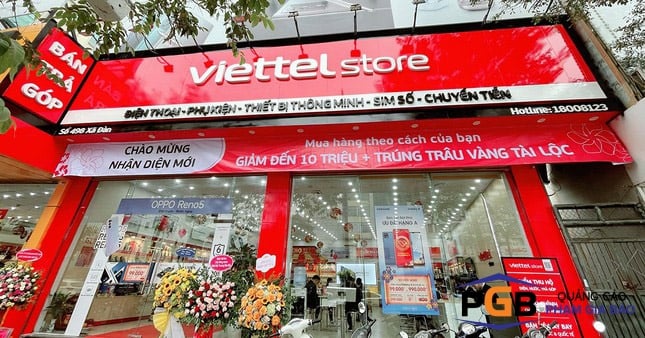 Thi công biển quảng cáo siêu thị Viettel Store tại Nha Trang