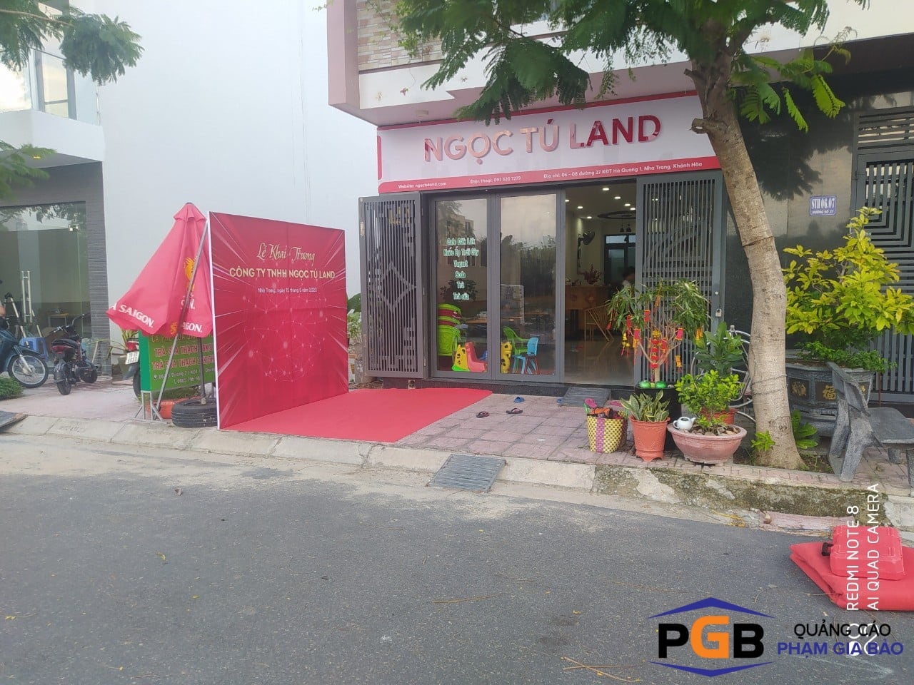 Thi công bảng hiệu công ty BĐS Ngọc Tú Land KĐT Hà Quang Nha Trang