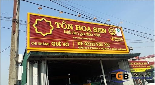 Lắp đặt biển hiệu đại lý Tôn Hoa Sen Khánh Hòa