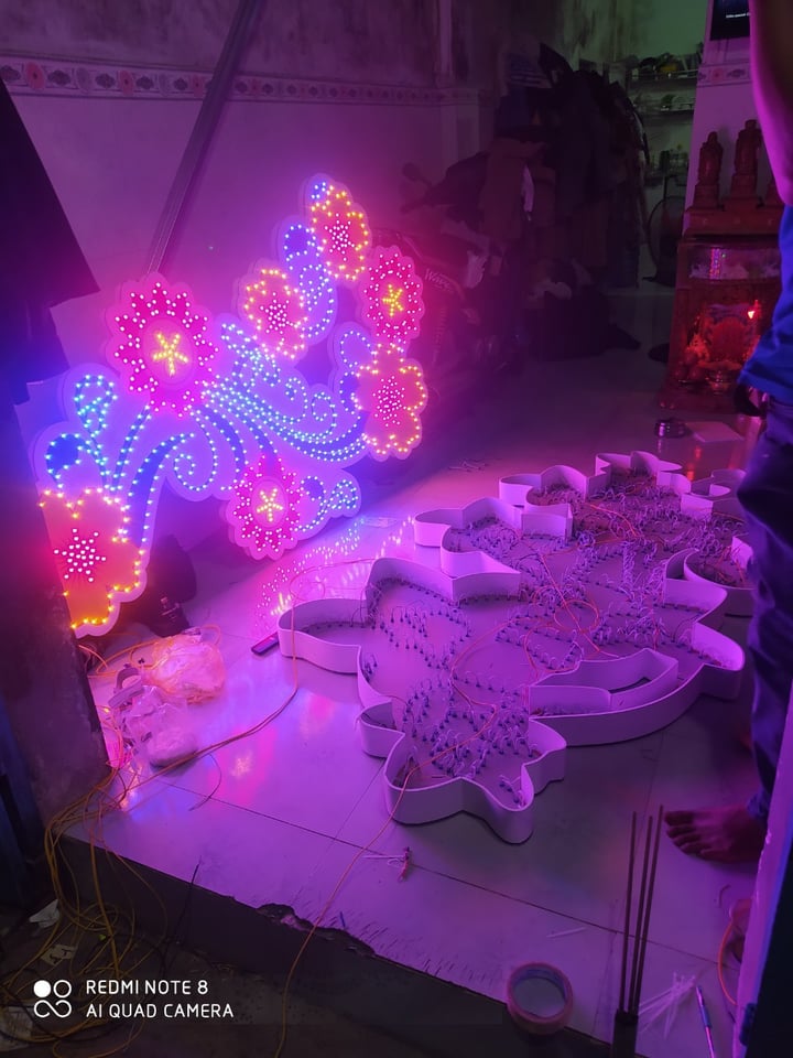 Thi công hoa đèn led chiếu sáng trang trí đường phố Nha Trang